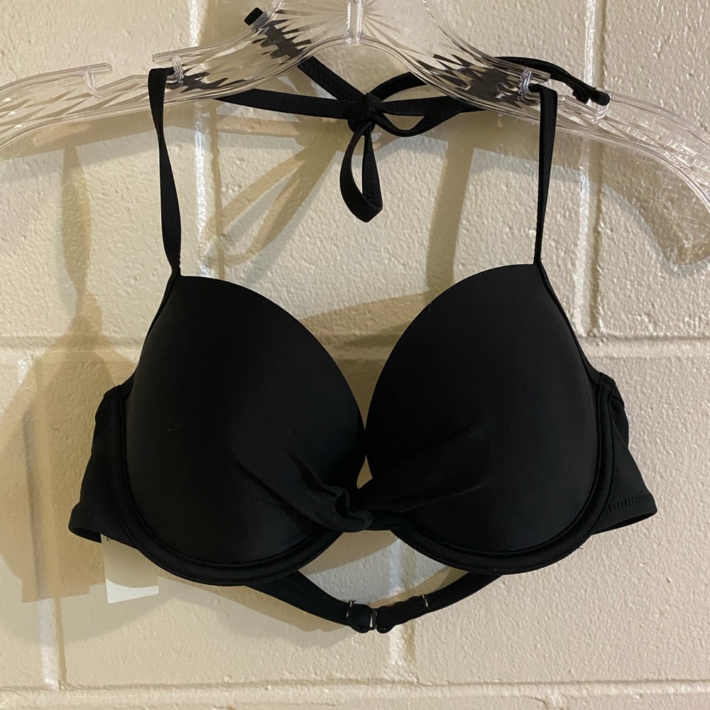 Aerie American Eagle twist front push-up underwire halter bikini swim top